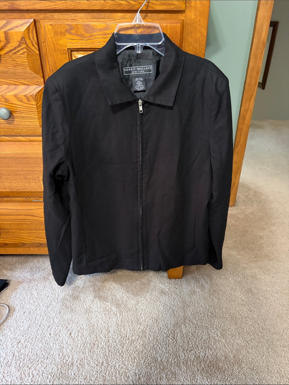 Harris Wallace New York Black Zip-Front Women’s Jacket